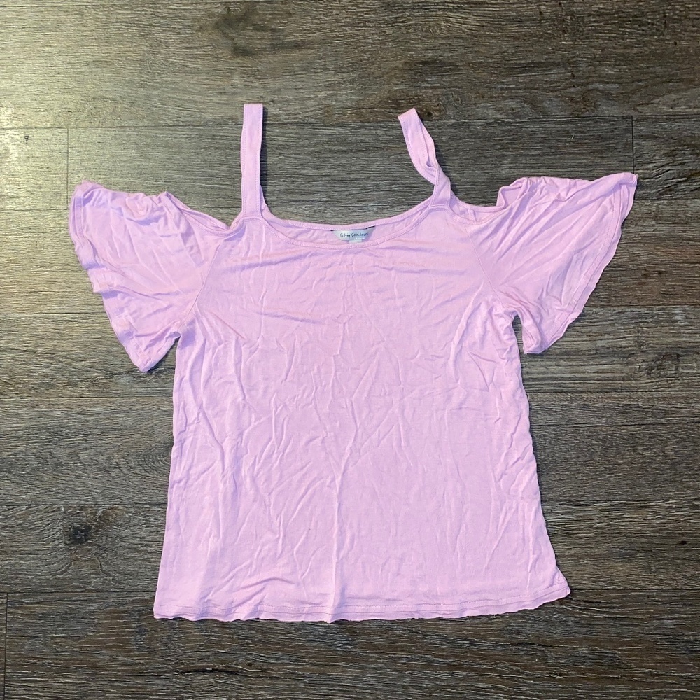 Calvin Klein Jeans ladies size small cold shoulder top